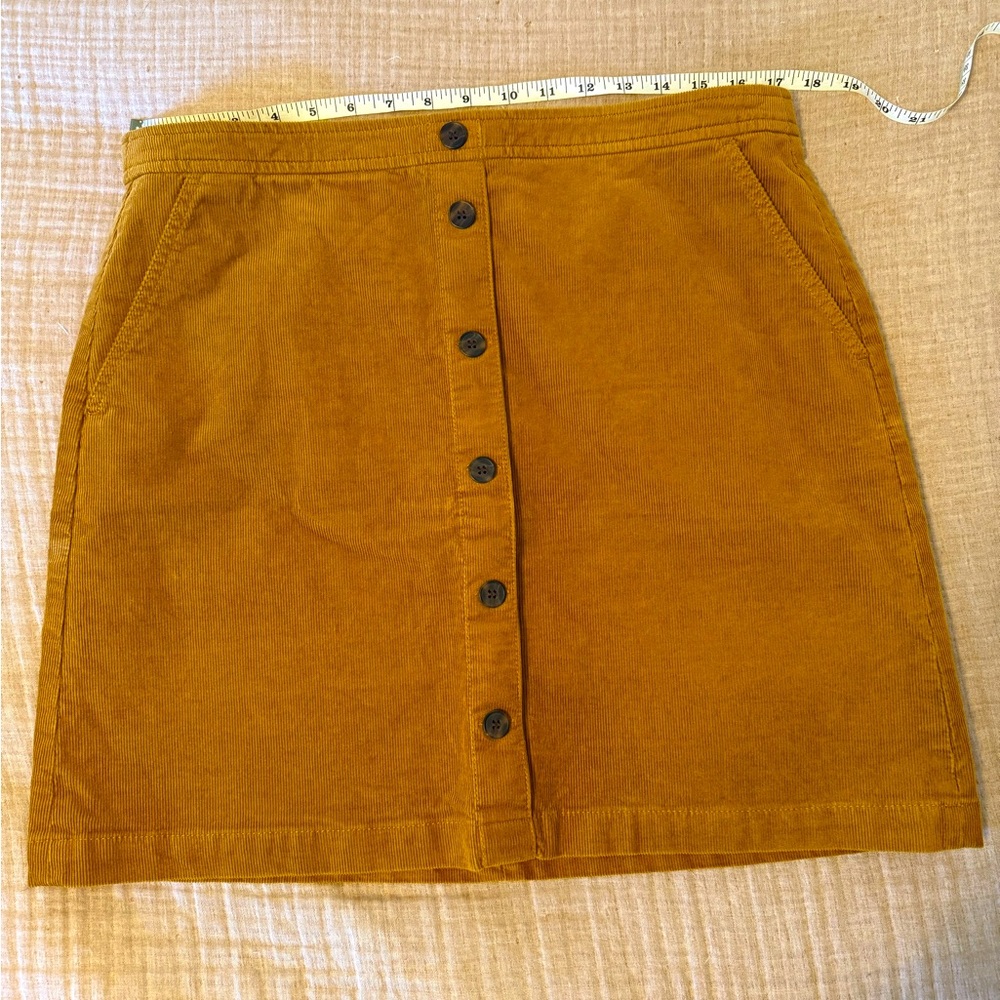 Corduroy button-front mini skirt from J. Crew Factory size 14